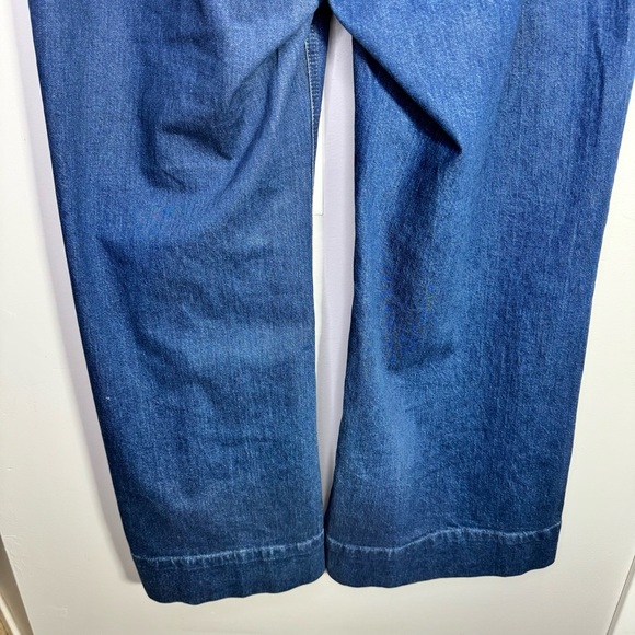 J. Crew Denim Trouser in Wesly Wash Size 34 = Size 18 Wide Leg Jeans - Picture 9 of 15